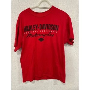 Harley-Davidson Bahamas Authentic T-shirt Sz L red bikers paradise live to ride